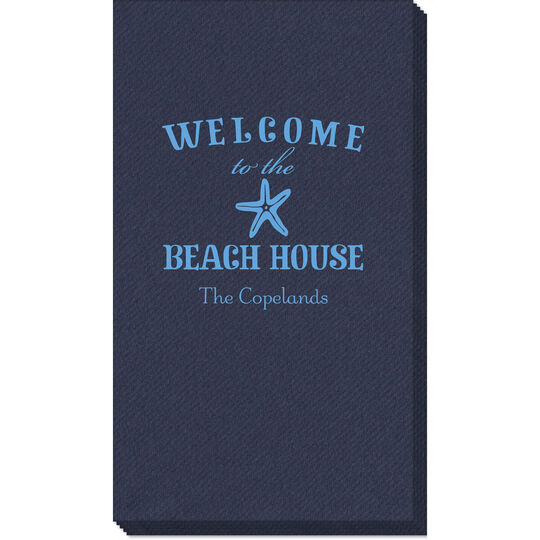 Welcome to the Beach House Linen Like Guest Towels